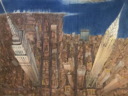 King and Queen, hand-colored silkscreen, 18 1/2 x 25"