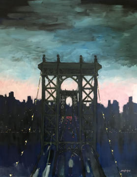 Manhattan Bridge, acrylic on canvas, 30 x 24"